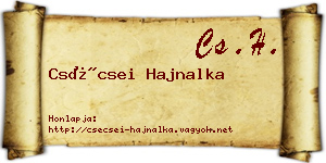 Csécsei Hajnalka névjegykártya