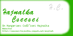 hajnalka csecsei business card